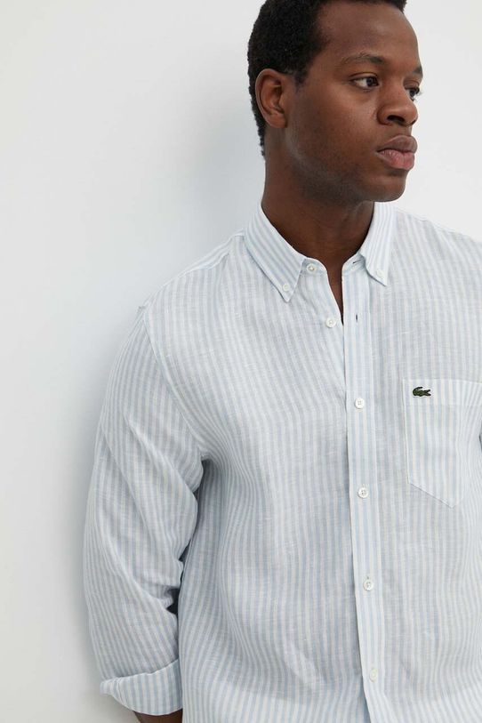 Lacoste koszula lniana CH6985 niebieski