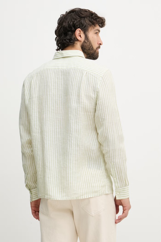 Odjeća Lacoste košulja od lana za muškarce CH6985 zelena