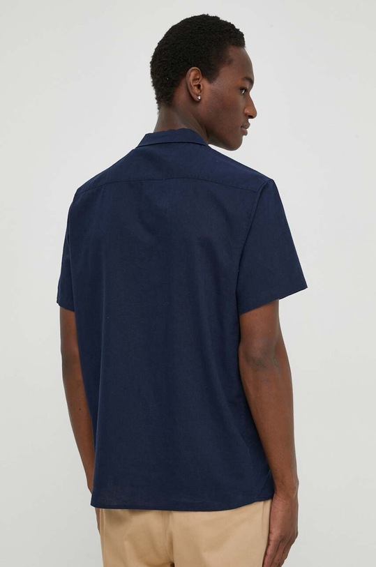 Îmbrăcăminte Bruuns Bazaar camasa din amestec de in BBM2365 bleumarin