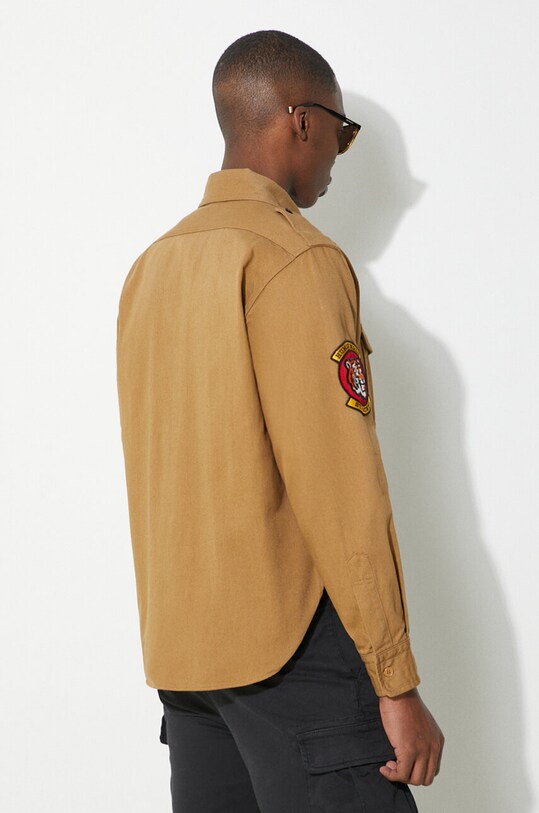 Ρούχα Βαμβακερό πουκάμισο Human Made Boy Scout Shirt HM27SH001 μπεζ