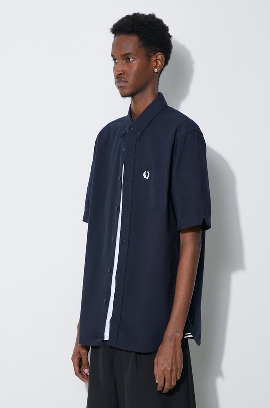 Pamučna košulja Fred Perry Oxford Shirt mornarsko plava M5503.608