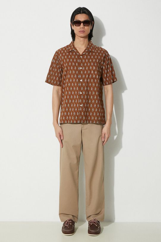 Бавовняна сорочка Universal Works Road Shirt 30179.BROWN коричневий SS24