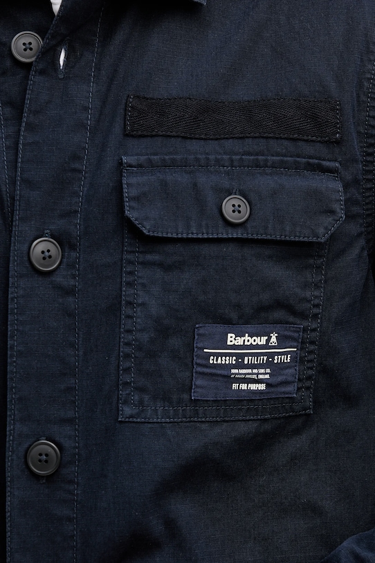 Βαμβακερό πουκάμισο Barbour Bidlam Overshirt MOS0368 σκούρο μπλε