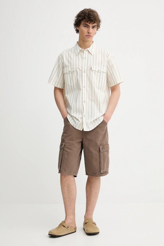 Bavlnená košeľa Levi's A5722 béžová SS25