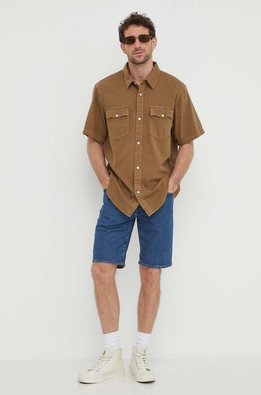 Odzież Levi's koszula bawełniana A5722 beżowy