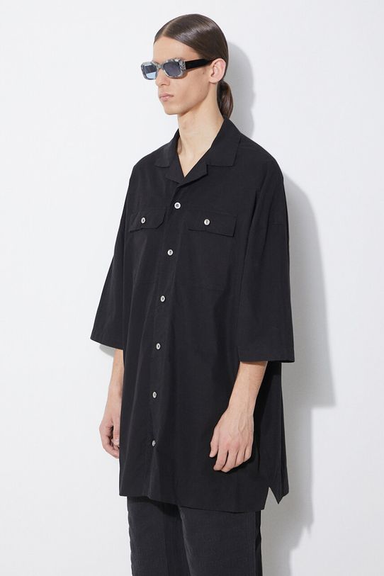 Βαμβακερό πουκάμισο Rick Owens Magnum Tommy Shirt μαύρο DU01D1290.P.09