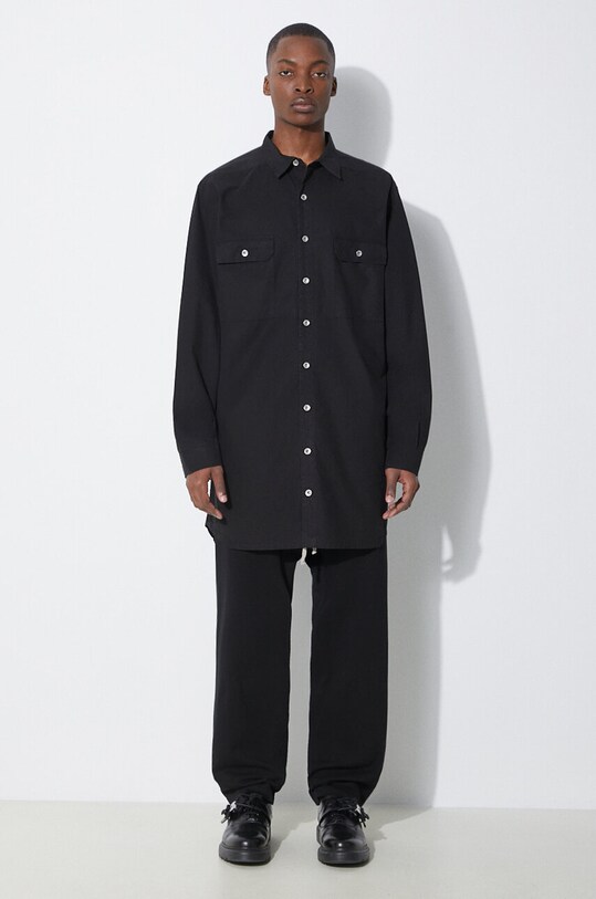 Pamučna košulja Rick Owens Jumbo DU01D1297.P.09 crna SS24