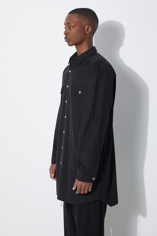 Bavlněná košile Rick Owens Jumbo černá DU01D1297.P.09