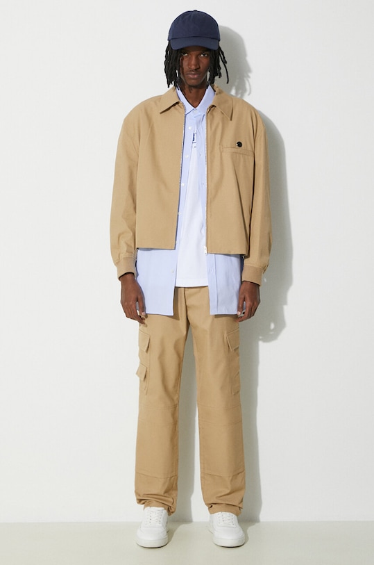 Bavlnená košeľa AMBUSH Emblem Striped S/S Shirt BMGG001S24FAB0024445 modrá SS24