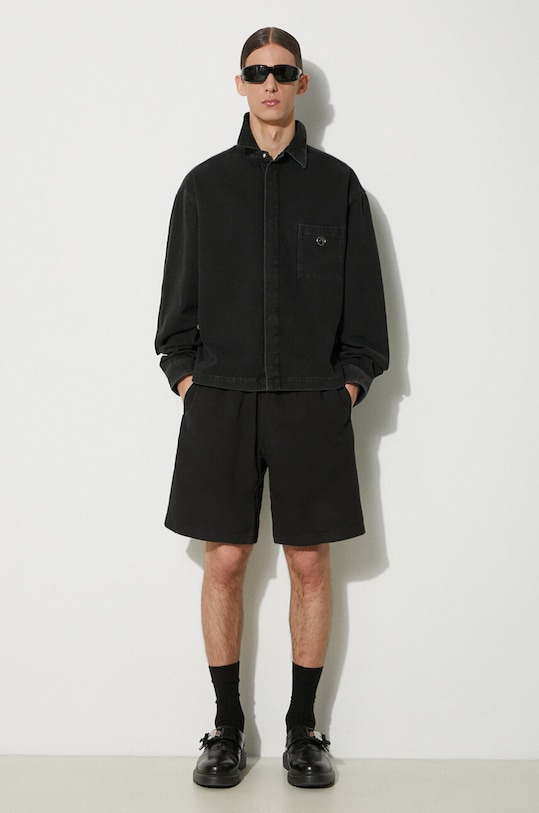 AMBUSH koszula bawełniana Boxy Fit Longleeve Denim Shirt BMYD002S24DEN0011100 czarny SS24