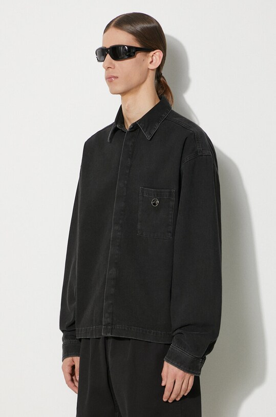 AMBUSH cotton shirt Boxy Fit Longleeve Denim Shirt black BMYD002S24DEN0011100