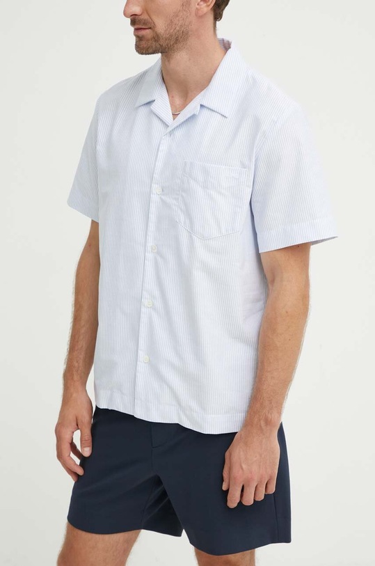 Βαμβακερό πουκάμισο A.P.C. chemise lloyd avec logo COGUH.H12585.IAA μπλε