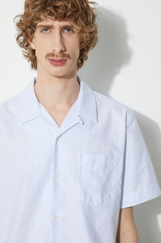A.P.C. cotton shirt chemise lloyd avec logo COGUH.H12585.IAA blue