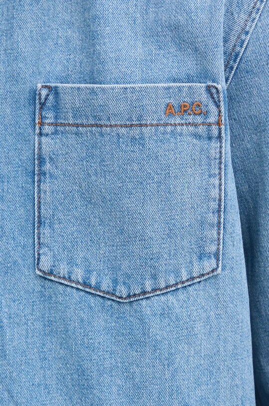 A.P.C. camasa jeans surchemise vittorio brodee COGYH.H02837.IAB. albastru