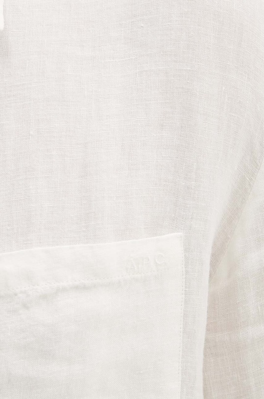 Lanena srajca A.P.C. chemise cassel logo LIAEK.H12545.AAC bež