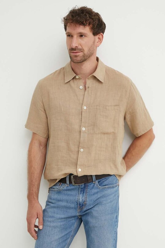 A.P.C. camasa de in chemisette bellini logo scurt bej LIAEK.H12551.BAA