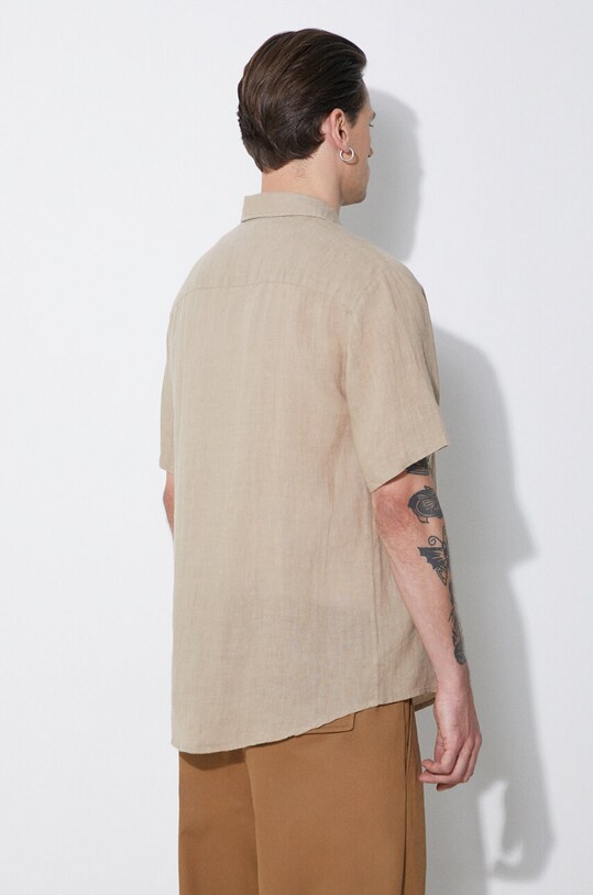 Clothing A.P.C. linen shirt chemisette bellini logo LIAEK.H12551.BAA beige