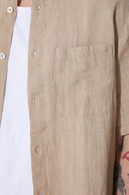 A.P.C. linen shirt chemisette bellini logo LIAEK.H12551.BAA