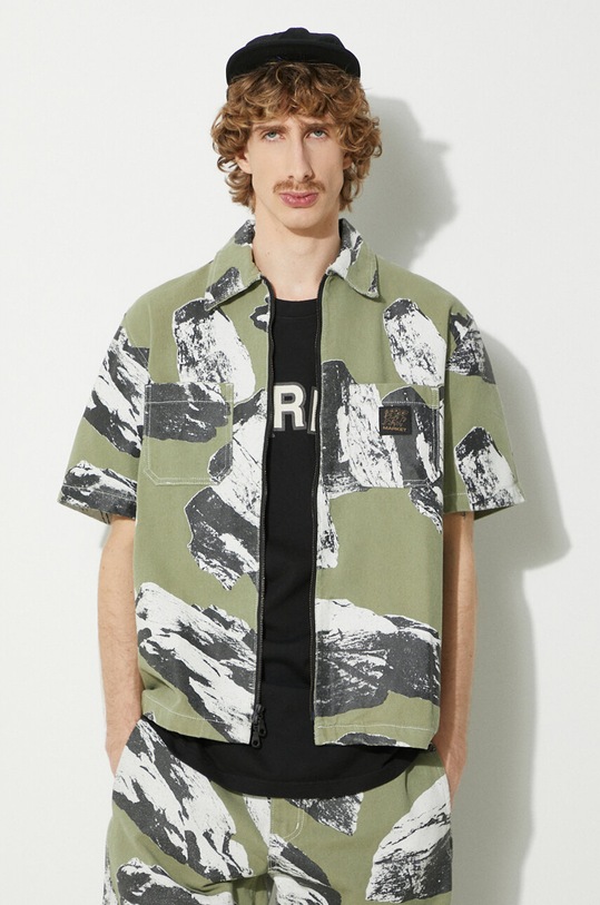 Market camicia in cotone Talus Work Shirt verde 369000152