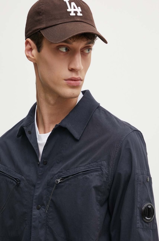 Памучно яке C.P. Company Gabardine Buttoned без изолация тъмносин 16CMSH120A002824G