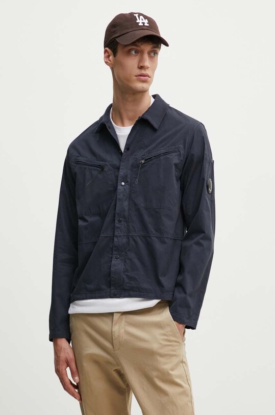 Хлопковая куртка C.P. Company Gabardine Buttoned 16CMSH120A002824G тёмно-синий SS24