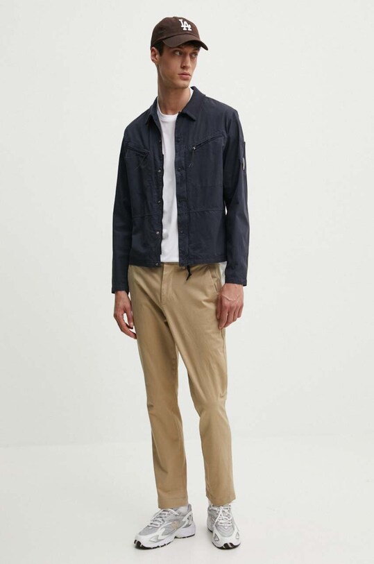 Дрехи Памучно яке C.P. Company Gabardine Buttoned 16CMSH120A002824G тъмносин