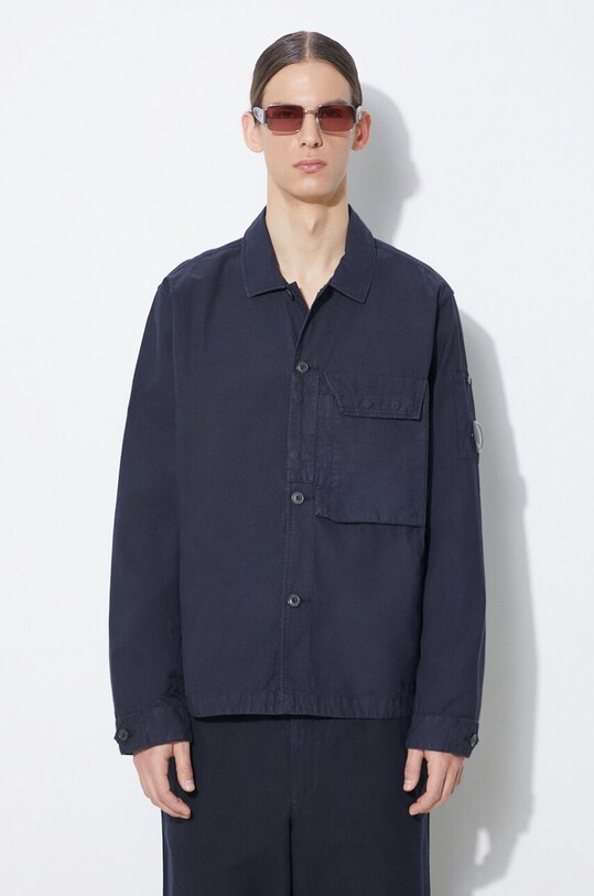C.P. Company cotton shirt Ottoman cotton navy 16CMSH153A006406O
