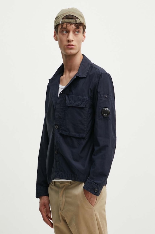 Bombažna srajca C.P. Company Ottoman mornarsko modra 16CMSH153A006406O