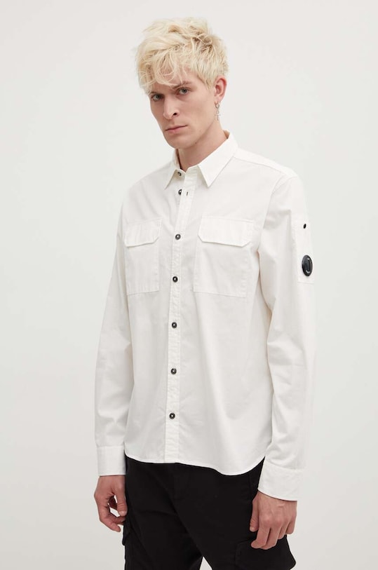 Бавовняна сорочка C.P. Company Gabardine Pocket casual білий 16CMSH157A002824G
