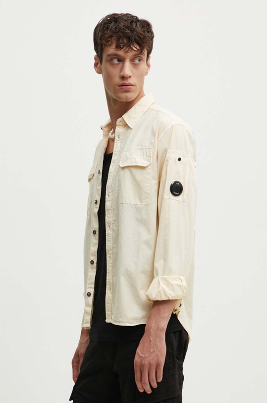 C.P. Company koszula bawełniana Gabardine Pocket beżowy 16CMSH157A002824G