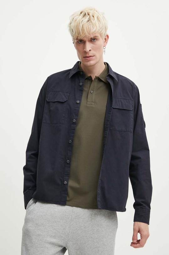 Памучна риза C.P. Company Gabardine Pocket стандартна тъмносин 16CMSH157A002824G
