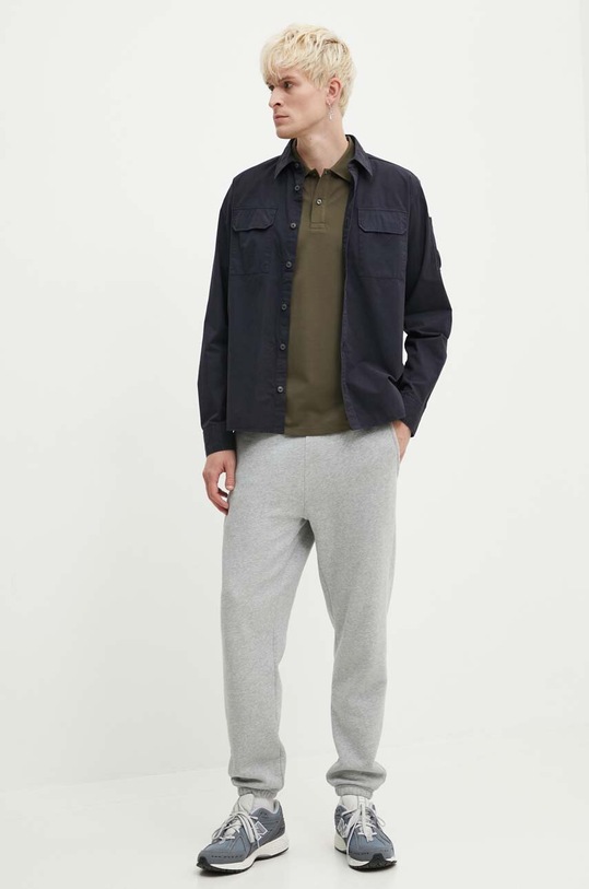 Памучна риза C.P. Company Gabardine Pocket 16CMSH157A002824G тъмносин SS24
