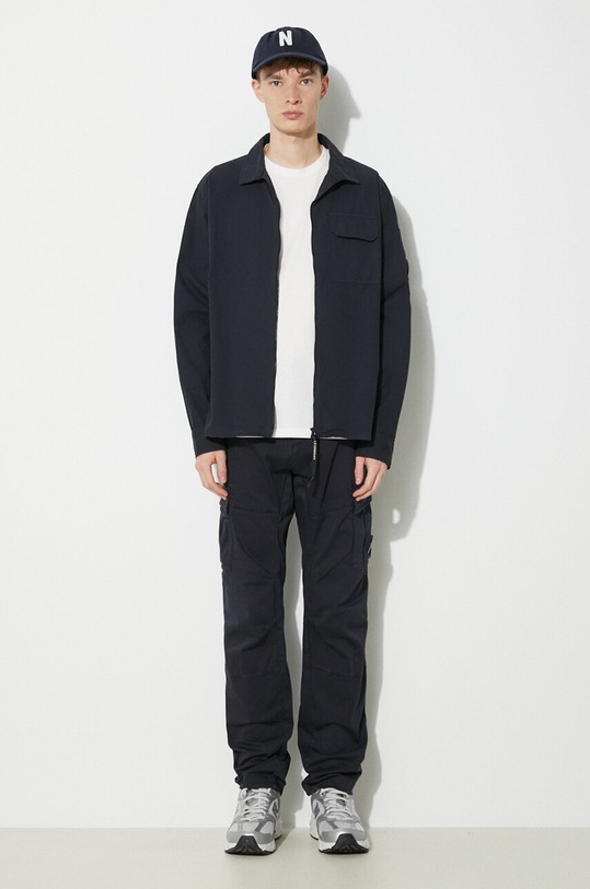 C.P. Company kurtka Gabardine Zipped 16CMSH158A002824G granatowy SS24