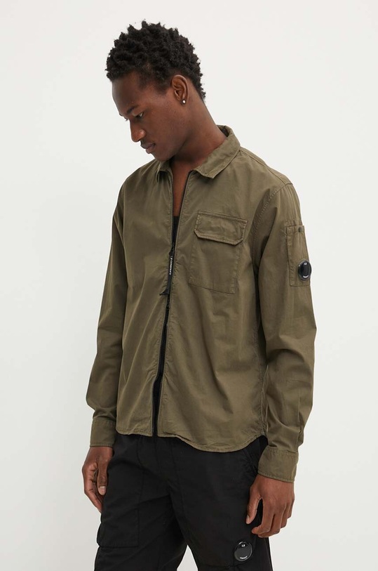 C.P. Company kurtka Gabardine Zipped zielony 16CMSH158A002824G