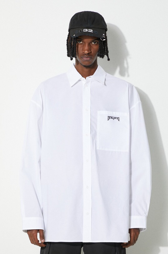 Odzież 032C koszula bawełniana 'Psychic' Wide Shoulder Shirt SS24.W.0022 biały
