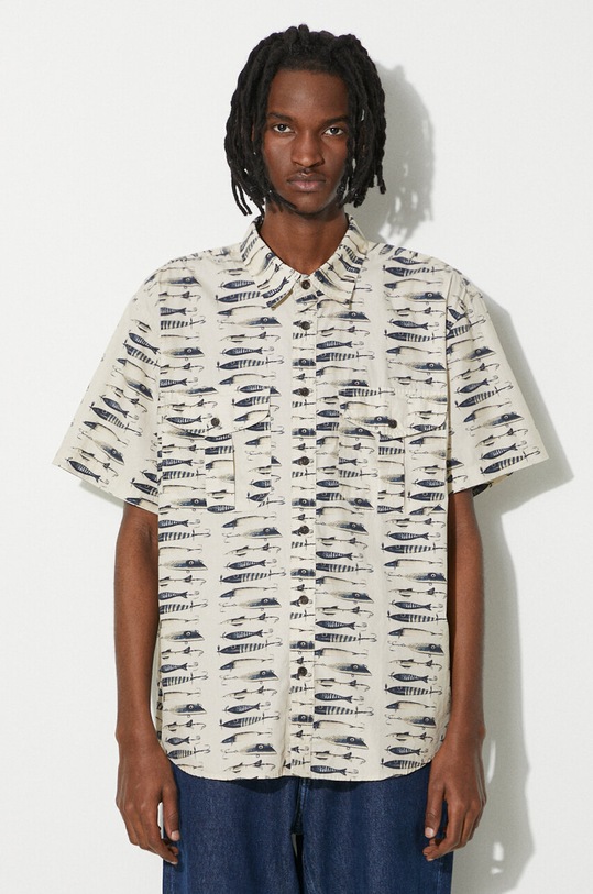 Filson koszula bawełniana Washed SS Feather beżowy FMCAM0007