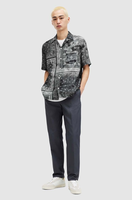Bavlněná košile AllSaints TIJUANA SS SHIRT černá MS558Z