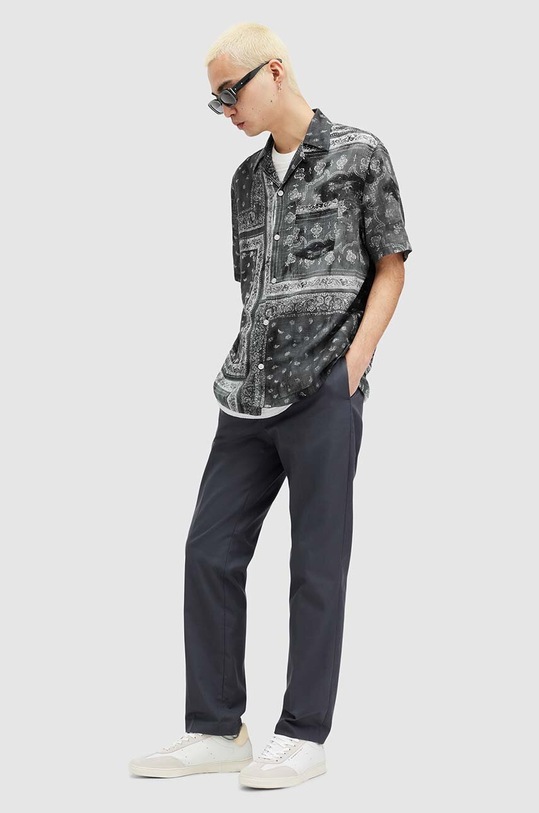 Bavlněná košile AllSaints TIJUANA SS SHIRT MS558Z černá