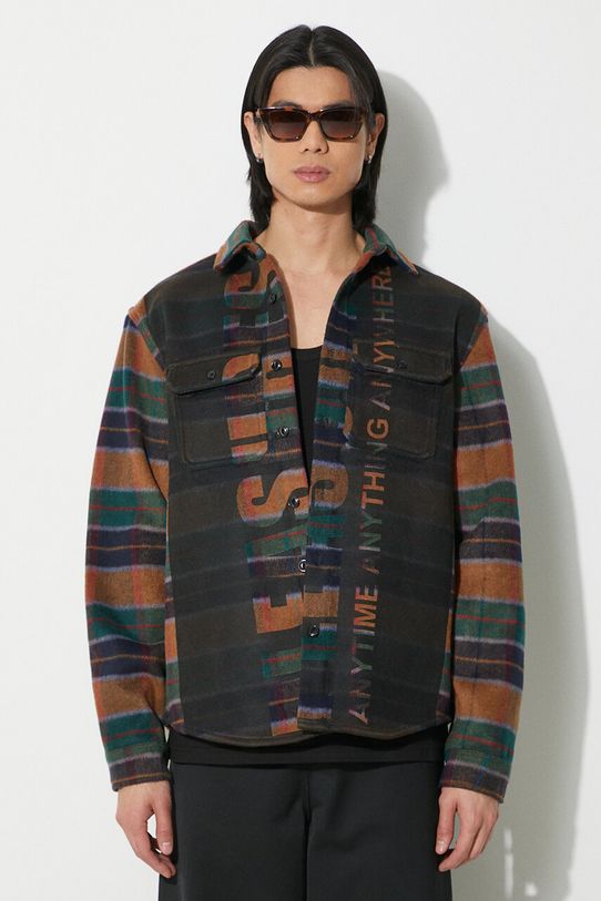 PLEASURES wool shirt Anytime Work Shirt other multicolor P24SP045.OLIVE