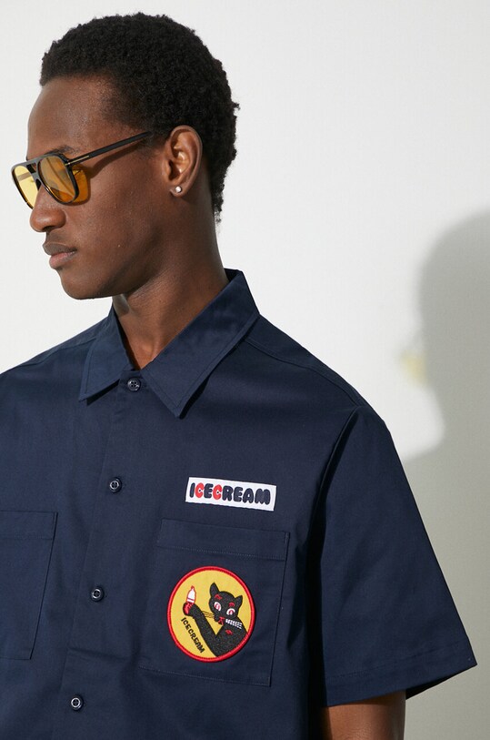 ICECREAM koszula Waitress Camp Collar Shirt granatowy IC24117
