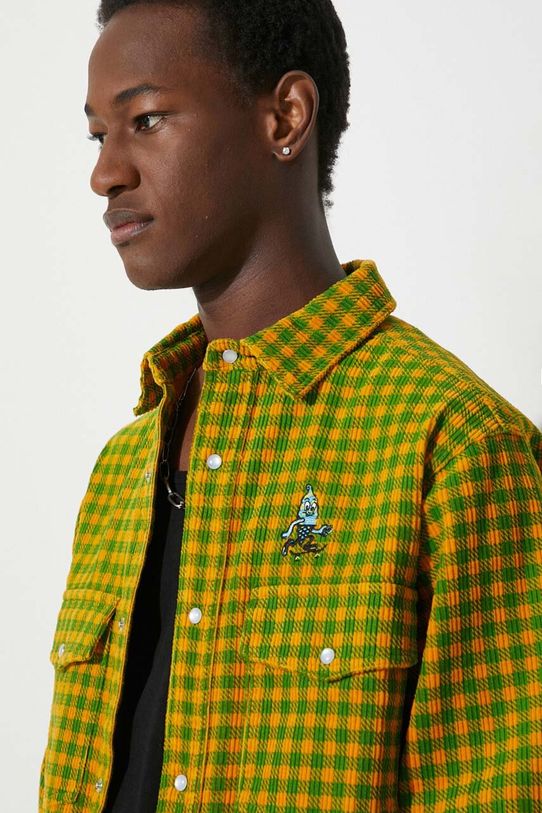 ICECREAM giacca camicia Corduroy Check verde IC24119