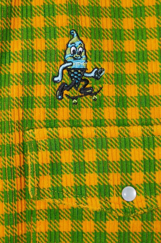 ICECREAM giacca camicia Corduroy Check IC24119 verde