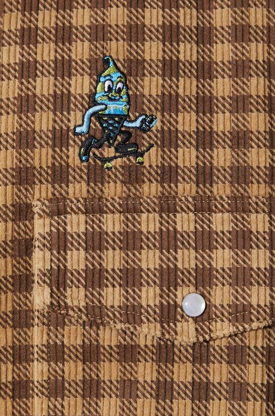 Clothing ICECREAM shirt jacket Corduroy Check IC24119 brown