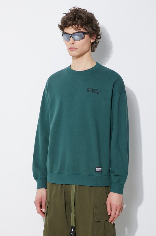 NEIGHBORHOOD hanorac de bumbac Plain verde 241FPNH.CSM01