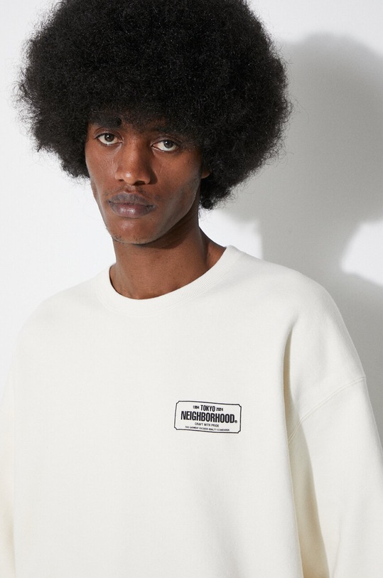 Pamučna dukserica NEIGHBORHOOD Classic 241FPNH.CSM03 bež