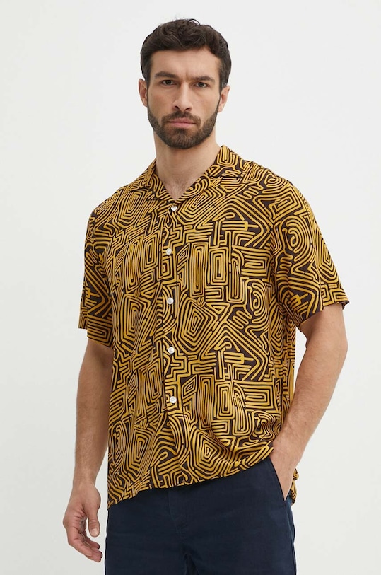 Рубашка OAS узор коричневый 7005.shirt