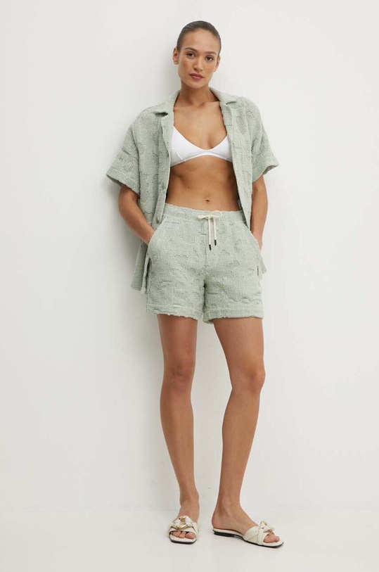 Хлопковая рубашка OAS зелёный 7013