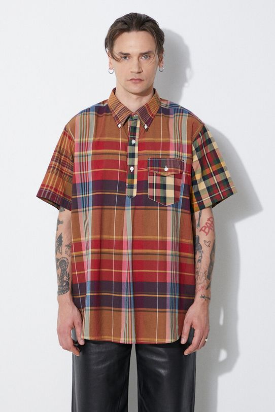 Engineered Garments cotton shirt Popover BD button-down red OR013.ES060