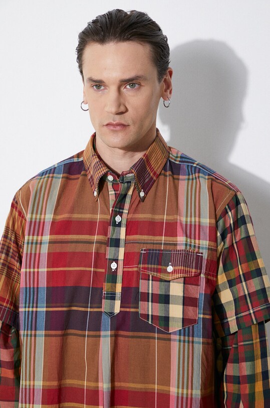 Хлопковая рубашка Engineered Garments Popover BD OR013.ES060 красный