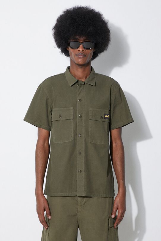 Stan Ray camicia in cotone Cpo Short Sleeve slim verde SS2401922
